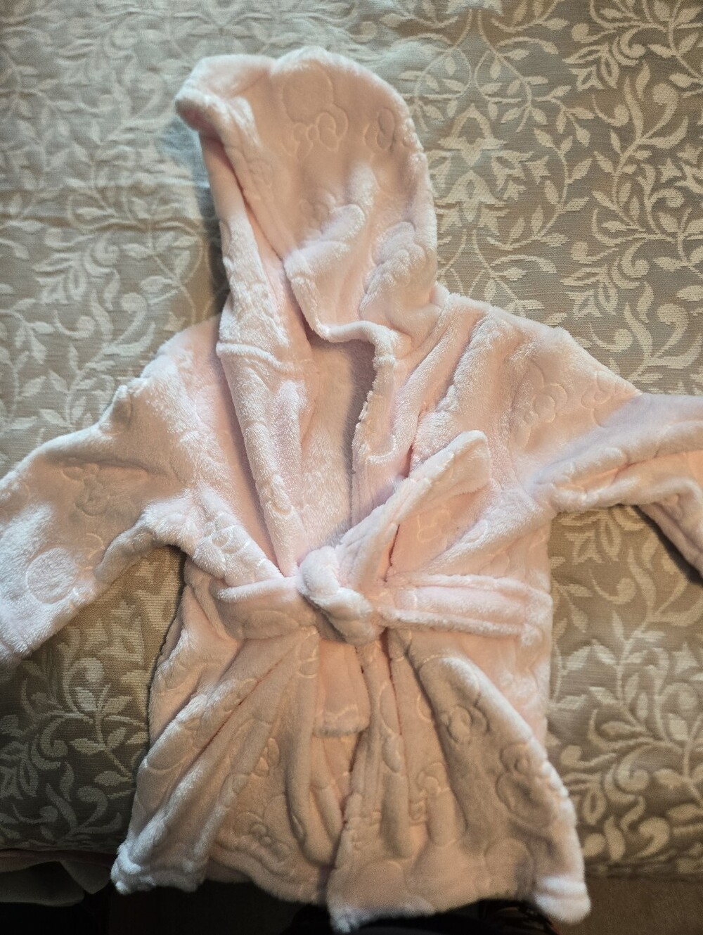 Plush Hooded Bathrobe for Babies, Soft Pink